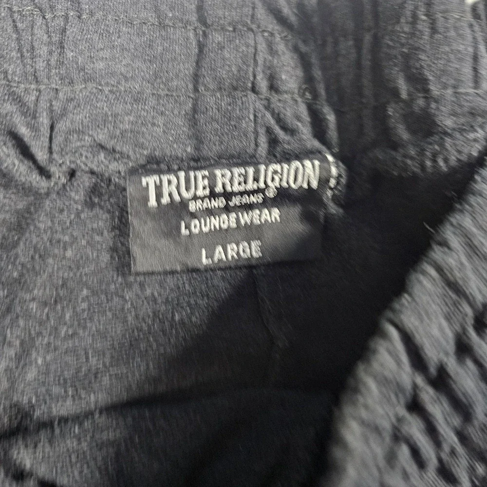 True Religion Sweatpants Mens Large Black Joggers‎ Logo Graphic Lounge Pants